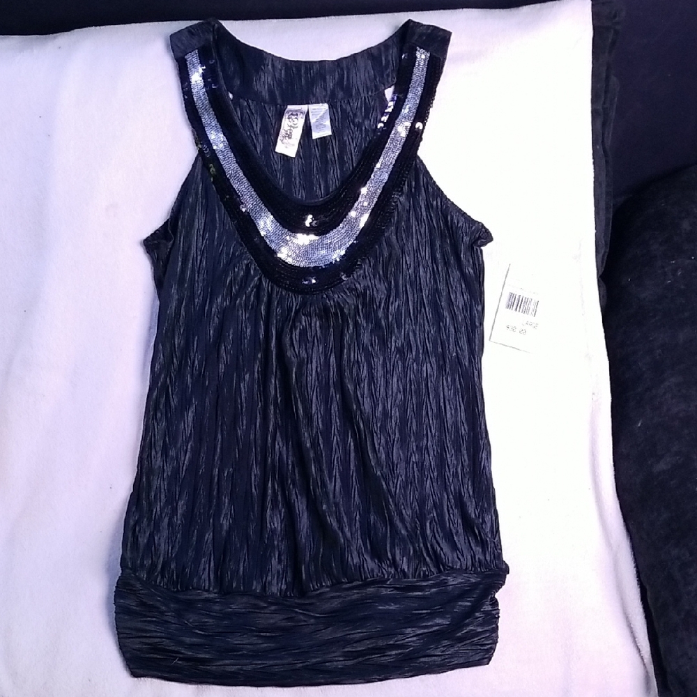 Elegant Black Sequin Women's Top